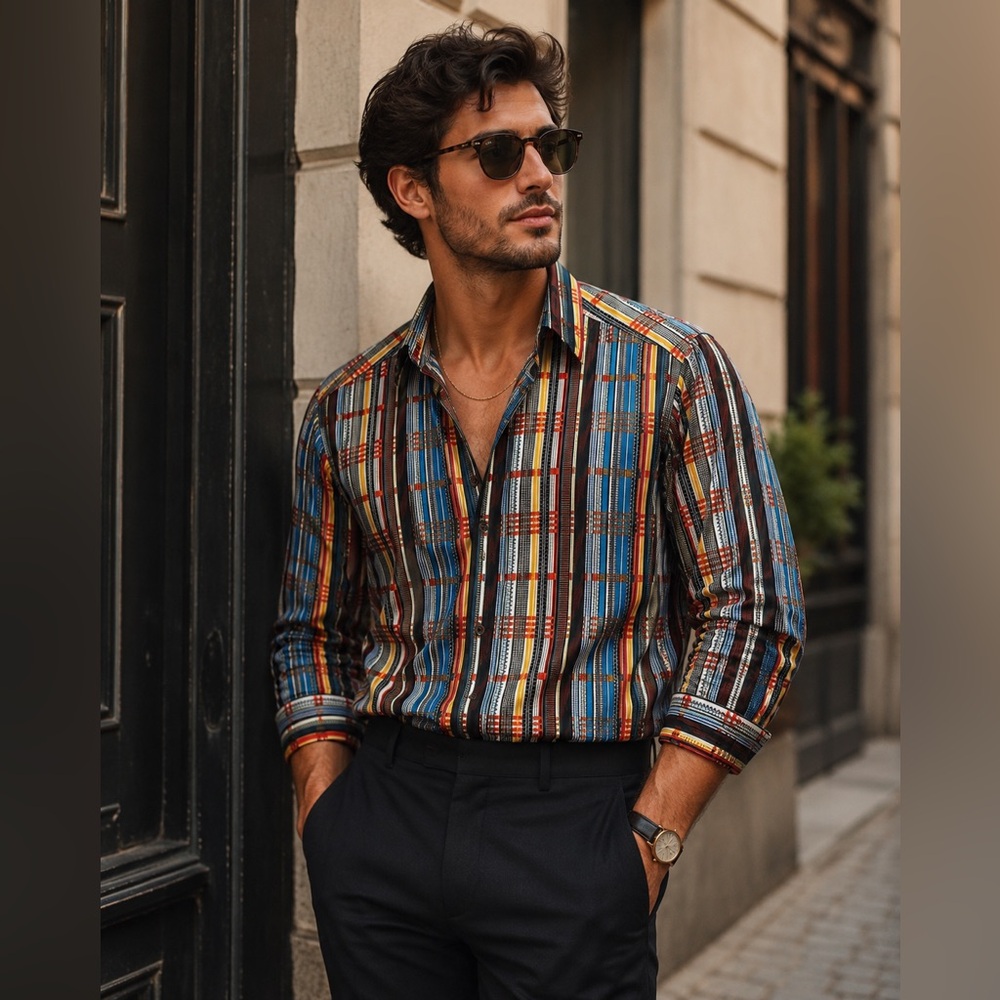 Robert Graham Multicolor Striped Men's Shirt